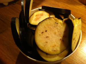 slices of  aubergines 