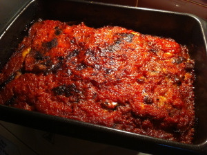 baked aubergines are cooked 